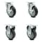 Service Caster 5 Inch Thermoplastic Rubber Swivel Top Plate Caster Set with 2 Brakes 2 Rigid SCC-20S514-TPRB-TLB-2-R-2 - alternate 1
